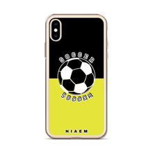 Load image into Gallery viewer, Soccer iPhone Case (Black &amp; Yellow 3)