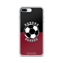 Load image into Gallery viewer, Soccer iPhone Case (Black &amp; Red 2)