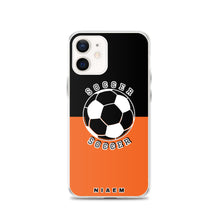 Load image into Gallery viewer, Soccer iPhone Case (Black &amp; Orange)