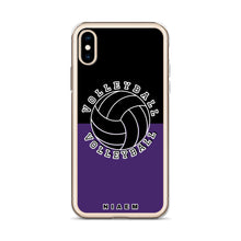 Load image into Gallery viewer, Volleyball iPhone Case (Black &amp; Purple)