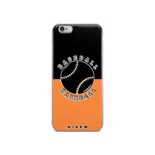 Load image into Gallery viewer, Baseball iPhone Case (Black &amp; Orange 1)