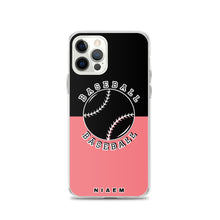 Load image into Gallery viewer, Baseball iPhone Case (Black &amp; Pink 2)