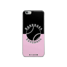 Load image into Gallery viewer, Baseball iPhone Case (Black &amp; Pink 4)