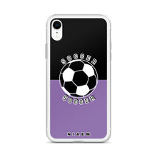 Load image into Gallery viewer, Soccer iPhone Case (Black &amp; Purple 1)