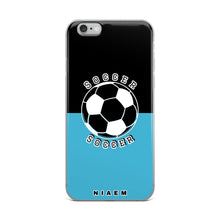 Load image into Gallery viewer, Soccer iPhone Case (Black &amp; Blue 7)