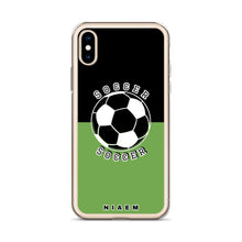 Load image into Gallery viewer, Soccer iPhone Case (Black &amp; Green)
