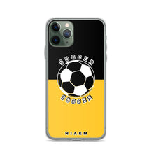 Load image into Gallery viewer, Soccer iPhone Case (Black &amp; Yellow)