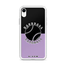 Load image into Gallery viewer, Baseball iPhone Case (Black &amp; Purple 2)