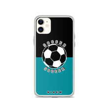 Load image into Gallery viewer, Soccer iPhone Case (Black &amp; Blue 3)