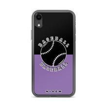 Load image into Gallery viewer, Baseball iPhone Case (Black &amp; Purple 1)