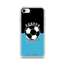 Load image into Gallery viewer, Soccer iPhone Case (Black &amp; Blue 7)