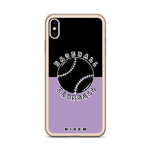 Load image into Gallery viewer, Baseball iPhone Case (Black &amp; Purple 2)