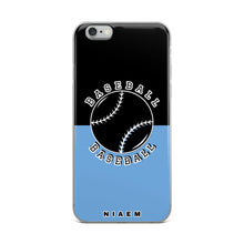 Load image into Gallery viewer, Baseball iPhone Case (Black &amp; Blue 1)