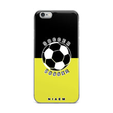 Load image into Gallery viewer, Soccer iPhone Case (Black &amp; Yellow 3)