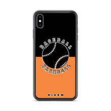 Load image into Gallery viewer, Baseball iPhone Case (Black &amp; Orange 1)