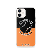 Load image into Gallery viewer, Baseball iPhone Case (Black &amp; Orange 1)