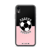 Load image into Gallery viewer, Soccer iPhone Case (Black &amp; Pink 3)