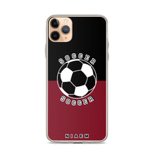 Load image into Gallery viewer, Soccer iPhone Case (Black &amp; Red 2)