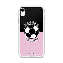 Load image into Gallery viewer, Soccer iPhone Case (Black &amp; Pink 4)