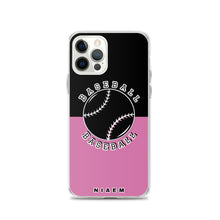 Load image into Gallery viewer, Baseball iPhone Case (Black &amp; Pink 1)