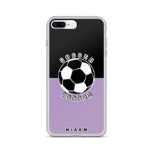 Load image into Gallery viewer, Soccer iPhone Case (Black &amp; Purple 2)