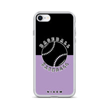Load image into Gallery viewer, Baseball iPhone Case (Black &amp; Purple 2)