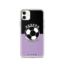 Load image into Gallery viewer, Soccer iPhone Case (Black &amp; Purple 2)