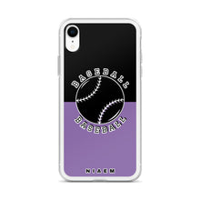 Load image into Gallery viewer, Baseball iPhone Case (Black &amp; Purple 1)