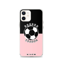 Load image into Gallery viewer, Soccer iPhone Case (Black &amp; Pink 3)