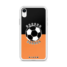 Load image into Gallery viewer, Soccer iPhone Case (Black &amp; Orange 1)