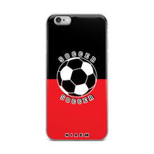 Load image into Gallery viewer, Soccer iPhone Case (Black &amp; Red 1)