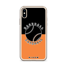 Load image into Gallery viewer, Baseball iPhone Case (Black &amp; Orange 1)