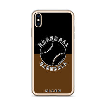 Load image into Gallery viewer, Baseball iPhone Case (Black &amp; Brown)