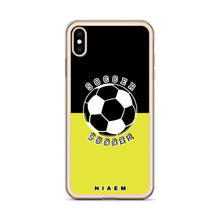 Load image into Gallery viewer, Soccer iPhone Case (Black &amp; Yellow 3)