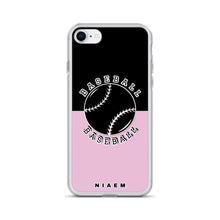 Load image into Gallery viewer, Baseball iPhone Case (Black &amp; Pink 4)