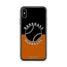 Load image into Gallery viewer, Baseball iPhone Case (Black &amp; Brown 1)