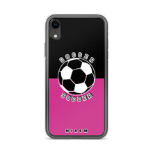 Load image into Gallery viewer, Soccer iPhone Case (Black &amp; Pink 5)