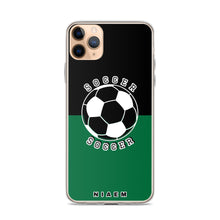 Load image into Gallery viewer, Soccer iPhone Case (Black &amp; Green 1)