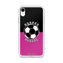 Load image into Gallery viewer, Soccer iPhone Case (Black &amp; Pink)