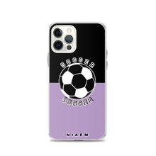 Load image into Gallery viewer, Soccer iPhone Case (Black &amp; Purple 2)