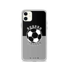 Load image into Gallery viewer, Soccer iPhone Case (Black &amp; Grey 1)