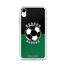 Load image into Gallery viewer, Soccer iPhone Case (Black &amp; Green 1)