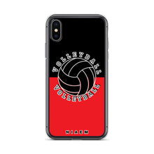 Load image into Gallery viewer, Volleyball iPhone Case (Black &amp; Red 1)