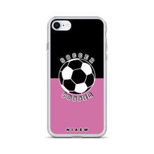 Load image into Gallery viewer, Soccer iPhone Case (Black &amp; Pink 1)