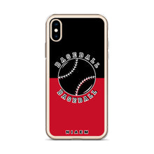 Load image into Gallery viewer, Baseball iPhone Case (Black &amp; Red)