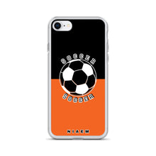 Load image into Gallery viewer, Soccer iPhone Case (Black &amp; Orange)