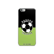 Load image into Gallery viewer, Soccer iPhone Case (Black &amp; Green 3)