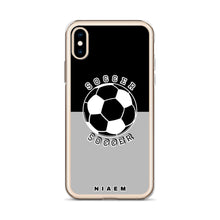 Load image into Gallery viewer, Soccer iPhone Case (Black &amp; Grey 2)