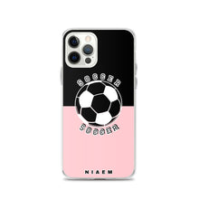 Load image into Gallery viewer, Soccer iPhone Case (Black &amp; Pink 3)