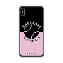 Load image into Gallery viewer, Baseball iPhone Case (Black &amp; Pink 4)
